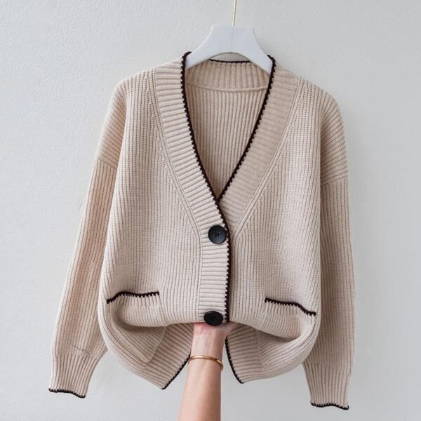 Outer Wear Loose And Lazy Style Sweater Coat - Image 3