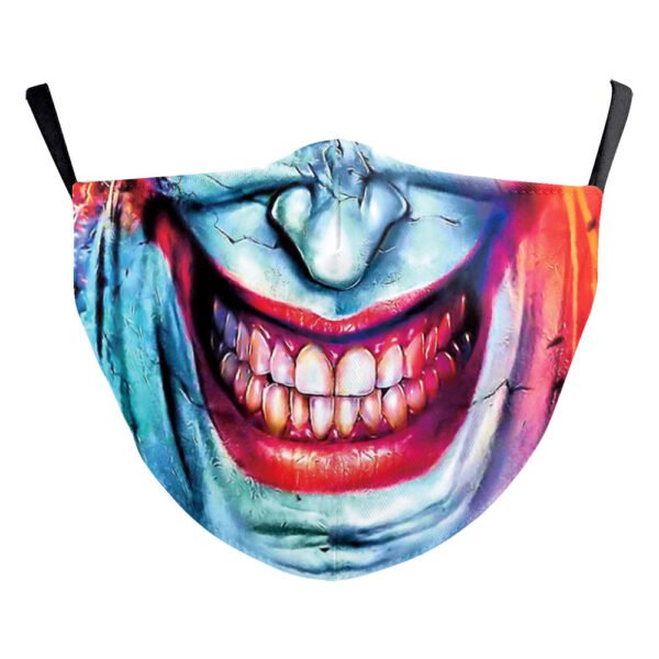 Digital Printing Halloween Clown Funny Horror Double-layer Dust Mask - Image 9