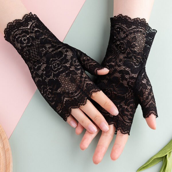 Summer Scar Cover Up Lace Short Gloves Women's Thin - Image 4