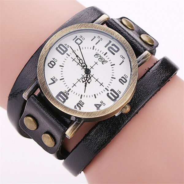 CCQ Vintage Leather Bracelet Watch Antique Women Wrist Watch Casual Ladies Quartz Watch Relogio Feminino 1347 - Image 5