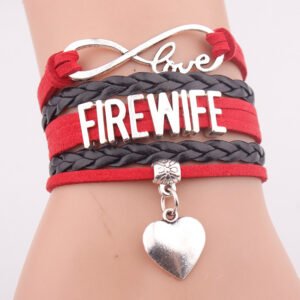 Love Pendant FIREWIFE Letter Bracelet Multi-layer Woven Leather String