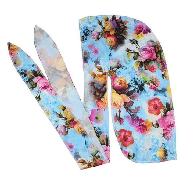 High elastic print long tail pirate hat - Image 2