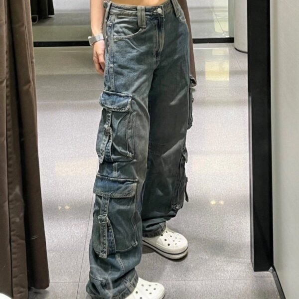 American Retro Loose Street Wide Leg Jeans - Image 6