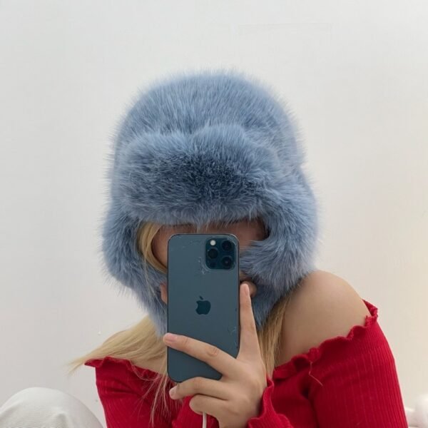 Blue Mink Velvet Ushanka Female Northeast Plush Bonnet - Image 2