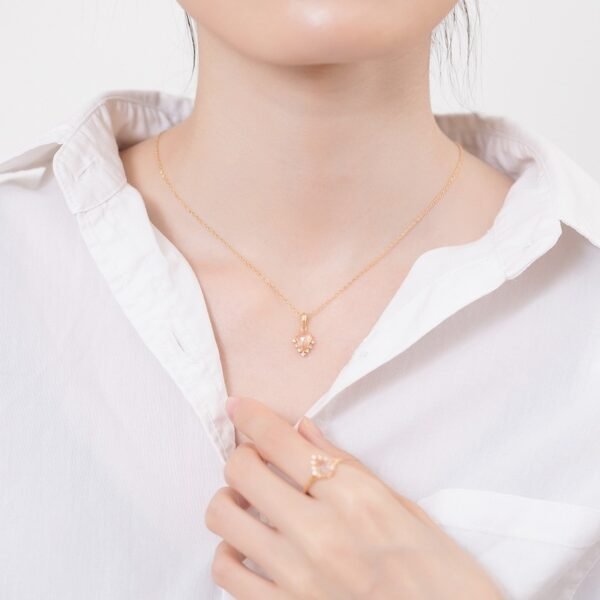 S925 Silver Plated Natural Crystal Geometric Pendant Women - Image 4