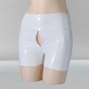 Summer Men's Leather Shorts Invisible Zipper Convenient Mirror
