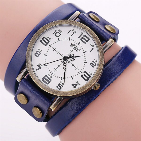 CCQ Vintage Leather Bracelet Watch Antique Women Wrist Watch Casual Ladies Quartz Watch Relogio Feminino 1347 - Image 6