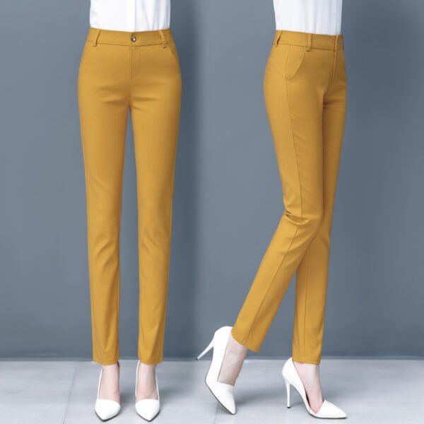 Blue Suit Pants Spring Women's High Waist Career Figure Flattering Drape Skinny Pants - Image 8
