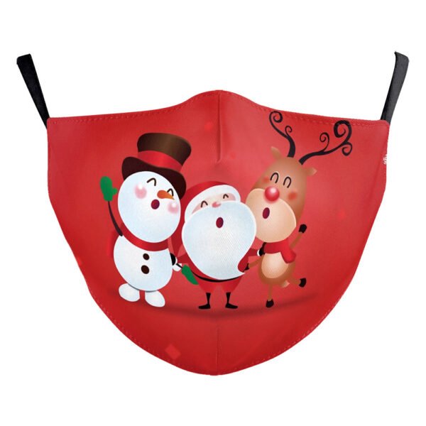Christmas Green Digital Printing Windproof Double Layer Dustproof Mask - Image 5