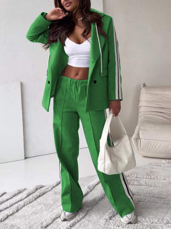 Casual Ribbon Hooded Suit Wide Leg Pants Two-piece Suit - Image 4