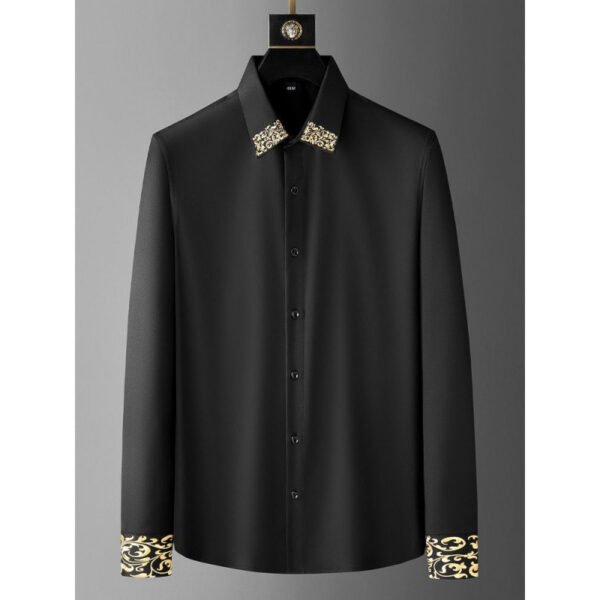 Spring Light Luxury European Goods High-end Embroidered Neckline Loose Oversized Shirt - Image 2