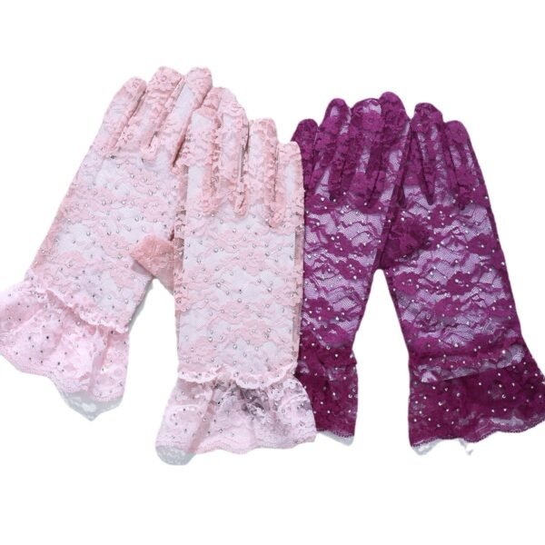 Lace Gloves Sexy Black Net Thin Dance Bride Retro - Image 5
