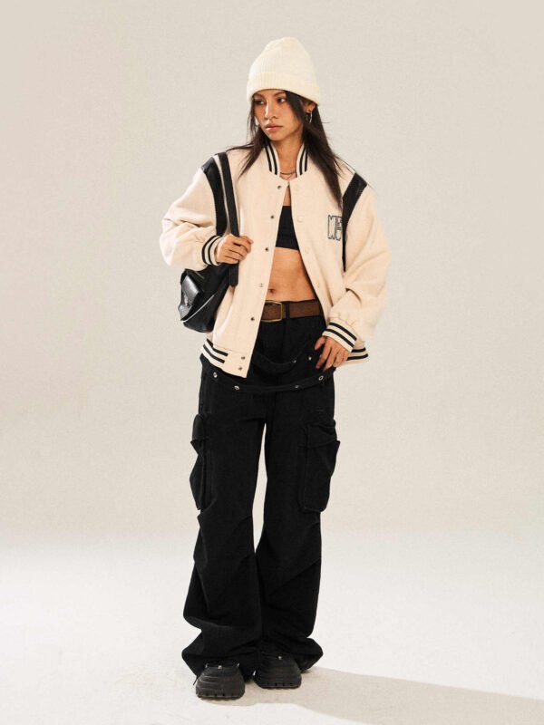 Contrast Color Embroidered Couple's Baseball Uniform Jacket Coat - Image 3