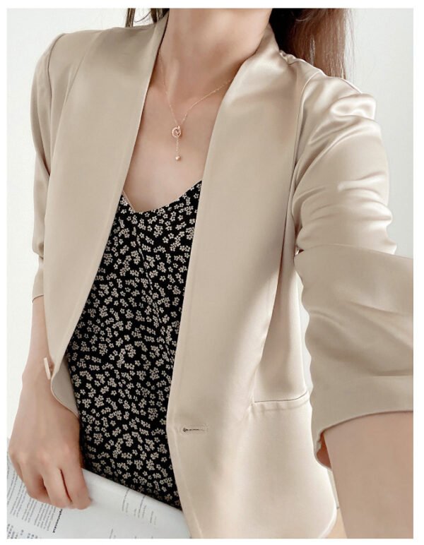Spring New Elegant V-neck 34 Sleeves Coat For Women - Image 7