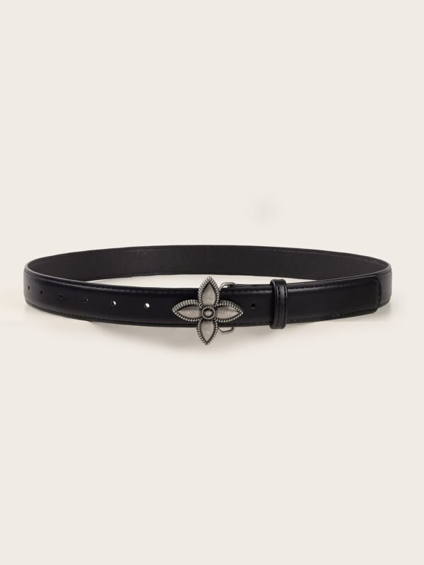 Metal Flower Snap Belt Simple Retro Women's Belt - Image 4