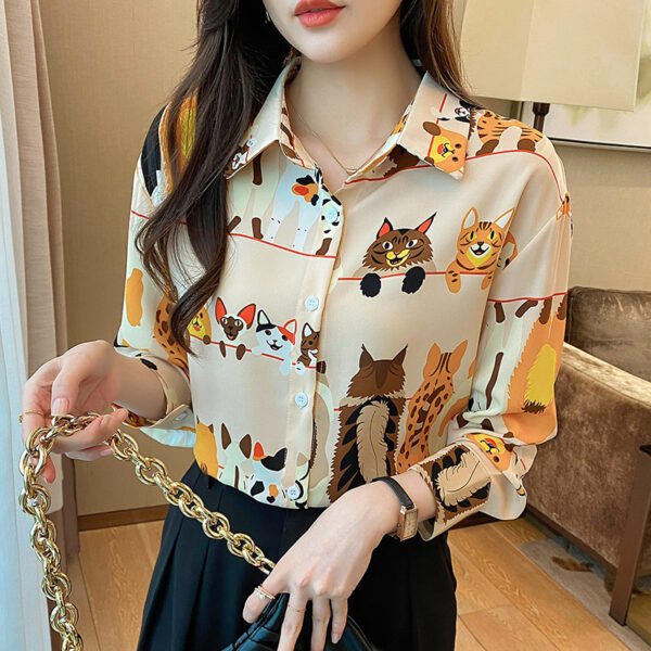 Long Sleeve Chiffon Women's Autumn Clothing Top - Image 4