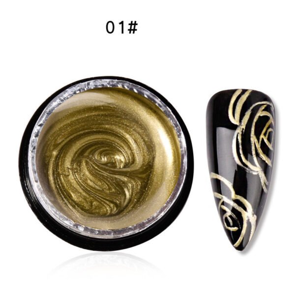 Metal Glue Phototherapy Nail Polish Glue Mirror Gold And Silver Color Painted Edge Hook Line - Image 2