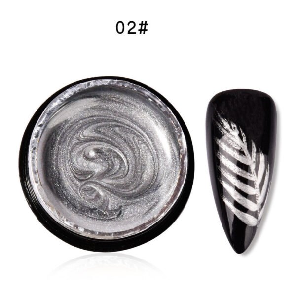 Metal Glue Phototherapy Nail Polish Glue Mirror Gold And Silver Color Painted Edge Hook Line - Image 5