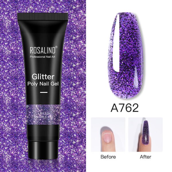 Glitter Poly Nail Gel Extension 15ml Gel Polish All For Manicure Poly Builder Gel Semi Permanent Soak Off Nail Art - Image 7