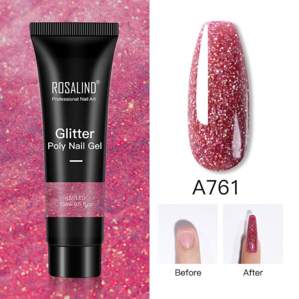 Glitter Poly Nail Gel Extension 15ml Gel Polish All For Manicure Poly Builder Gel Semi Permanent Soak Off Nail Art - Image 9