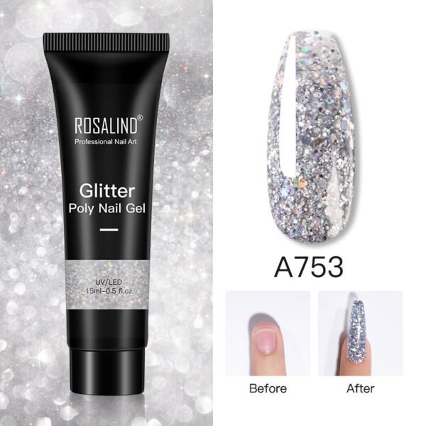 Glitter Poly Nail Gel Extension 15ml Gel Polish All For Manicure Poly Builder Gel Semi Permanent Soak Off Nail Art - Image 8
