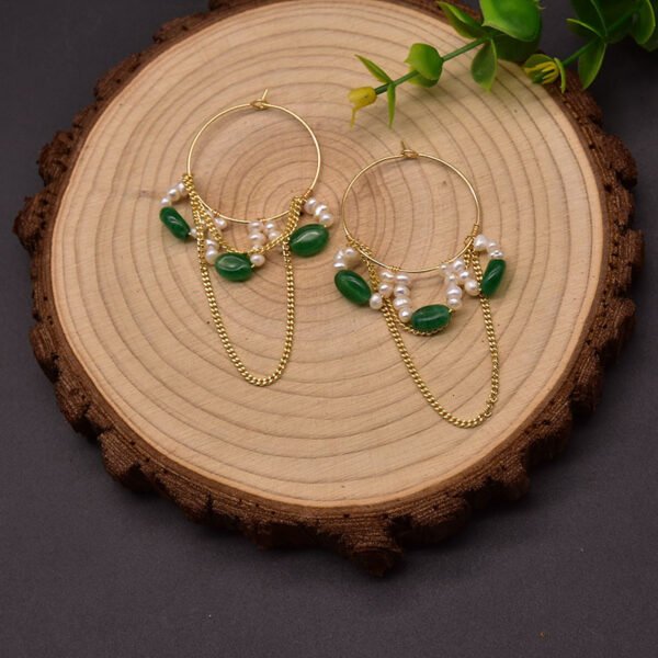 Natural Pearl Big Earrings Original Hand-made Long Pearl Earrings - Image 2