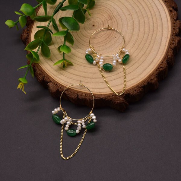 Natural Pearl Big Earrings Original Hand-made Long Pearl Earrings - Image 3