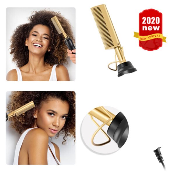 Electric Straight Hair Curling Comb Dry Wet Dual Purpose Copper Comb - Image 5