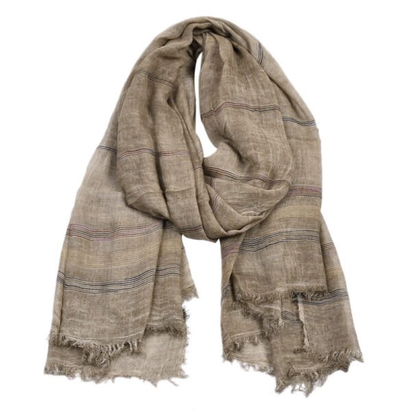 Yarn Dyed Striped Carf Men Winter Solid Color Cotton And Linen - Image 2