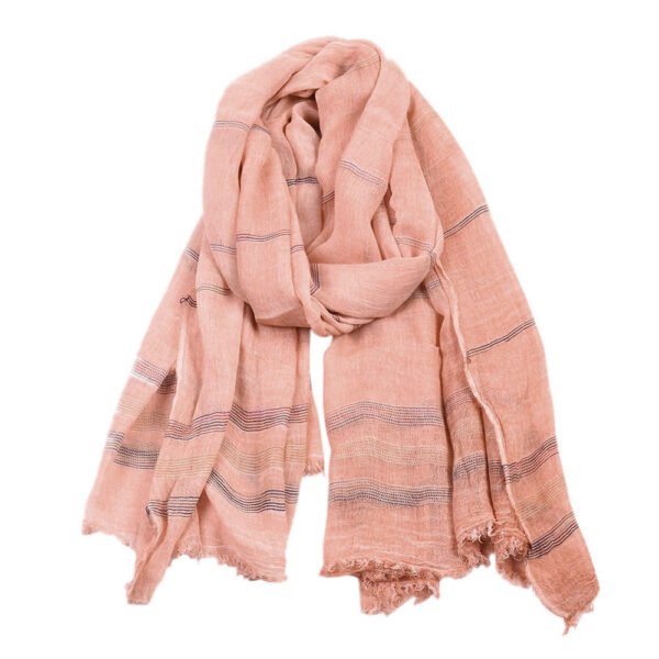 Yarn Dyed Striped Carf Men Winter Solid Color Cotton And Linen - Image 5