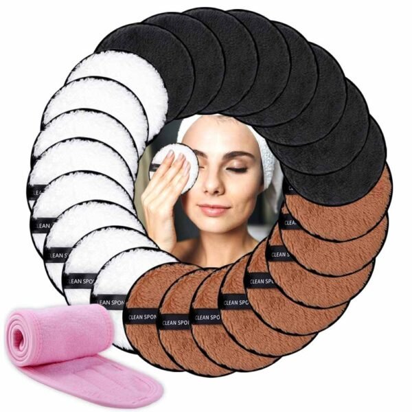 Towel Puff Makeup Face-Skin-Care Facial-Headband 3pcs Spa - Image 3