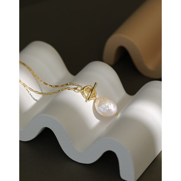 Freshwater Pearl Necklace Feminine Silver Chain Ornament - Image 2