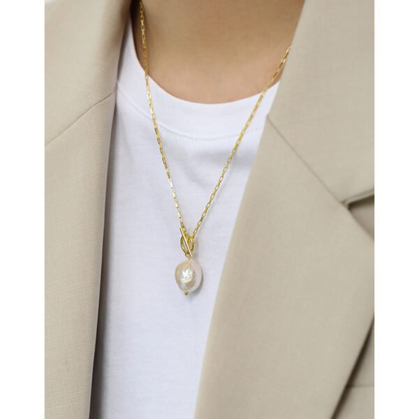 Freshwater Pearl Necklace Feminine Silver Chain Ornament - Image 5