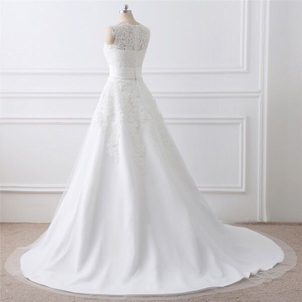 Two-piece White Wedding Dress With Round Neck And Elegant - Image 2