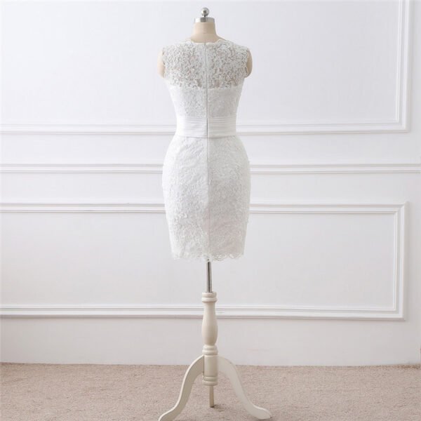 Two-piece White Wedding Dress With Round Neck And Elegant - Image 5