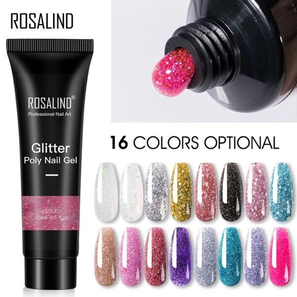 Glitter Poly Nail Gel Extension 15ml Gel Polish All For Manicure Poly Builder Gel Semi Permanent Soak Off Nail Art - Image 2