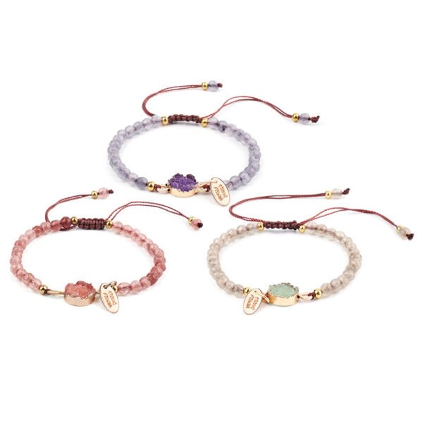 New Cross-Border Jewelry 4Mm Faceted Stone Bracelet Hand-Woven Stone Bracelet - Image 2