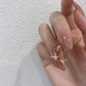 Gold Powder Butterfly Fake Nail Sheet Wear Nail Sticker