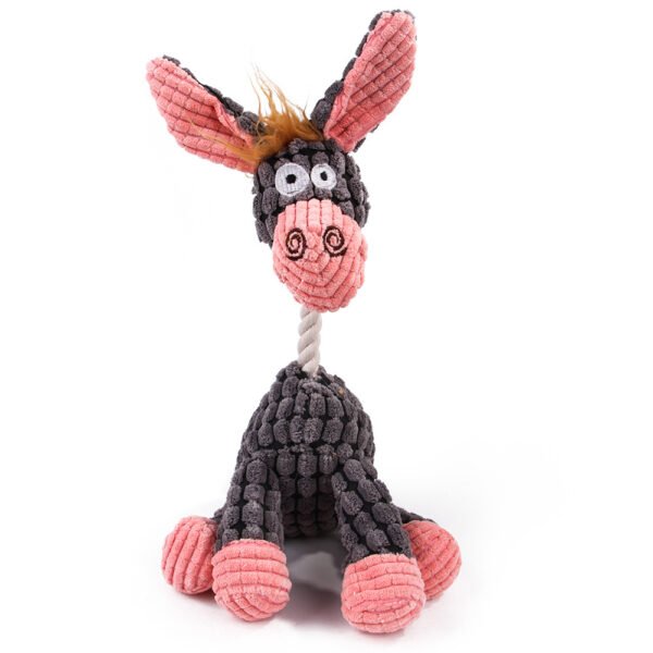 Squeaky Donkey Dog Toy – Plush Molar Chew Bone - Image 2