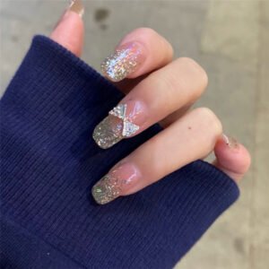 Bowknot White Diamond Wearing Nail Finished Nail Patch