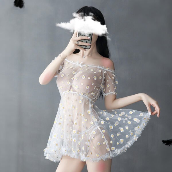 Little Daisy One Shoulder Sexy Nightdress Sexy Lingerie Set