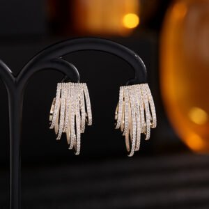 Zircon Short 925 Silver Needle Geometric Retro Earrings