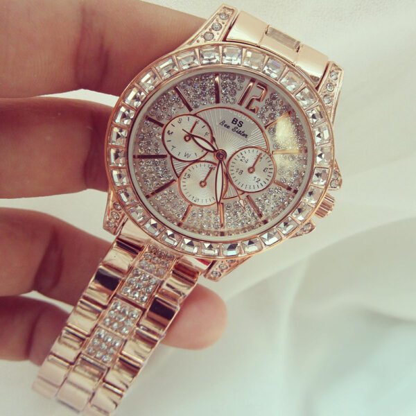 Fashion Luxury Full Diamond Steel Band Ladies Quartz Watch - Image 2