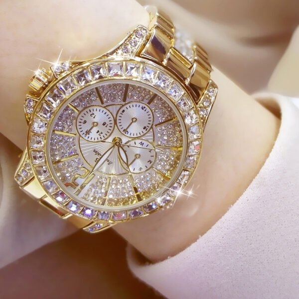 Fashion Luxury Full Diamond Steel Band Ladies Quartz Watch - Image 4