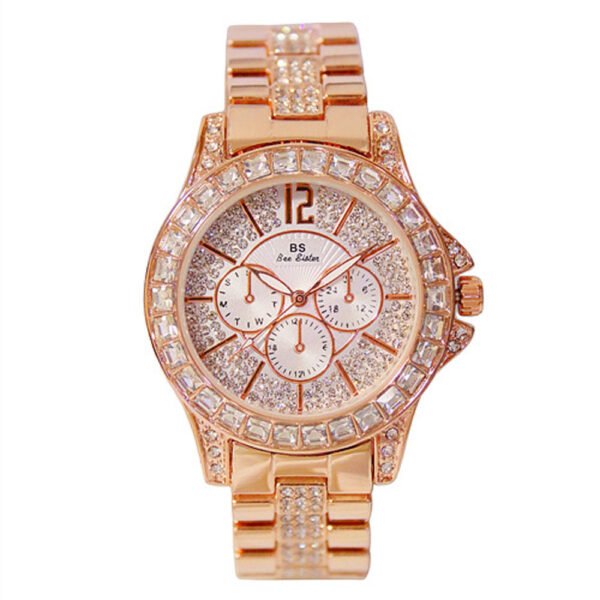 Fashion Luxury Full Diamond Steel Band Ladies Quartz Watch - Image 3