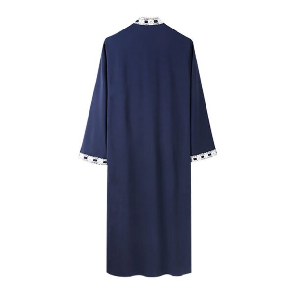 Long Blouse, Long-sleeved Solid Color Casual Wear Robe - Image 2
