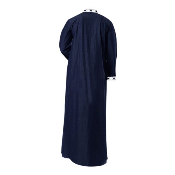 Long Blouse, Long-sleeved Solid Color Casual Wear Robe - Image 3