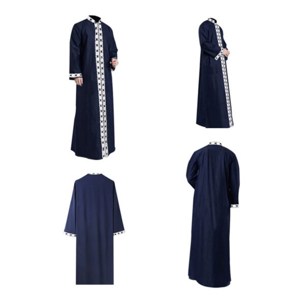 Long Blouse, Long-sleeved Solid Color Casual Wear Robe - Image 6