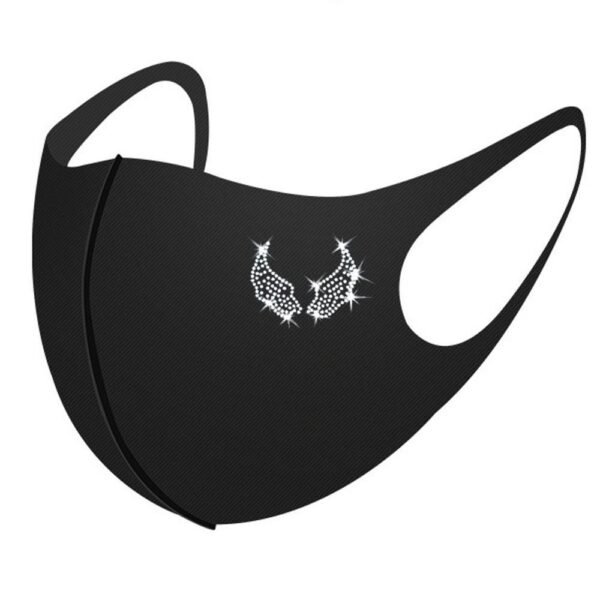 Black Color Diamond Letter Diamond Sticker Mask - Image 2