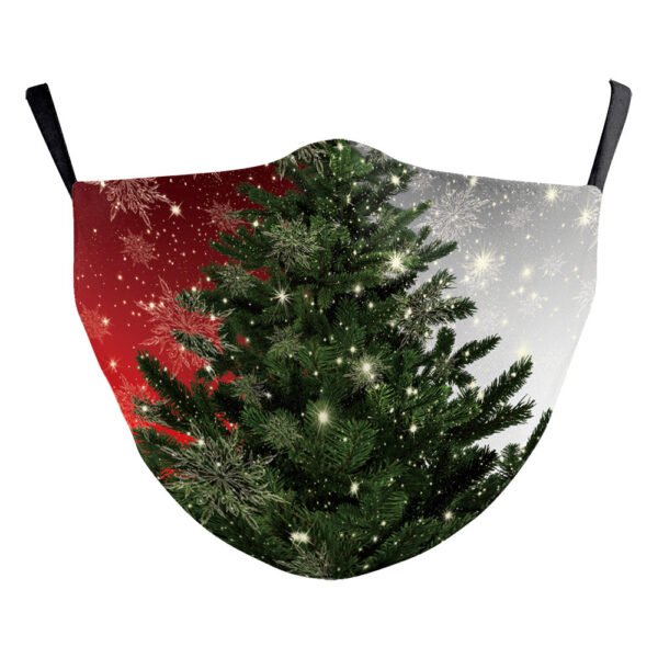 Christmas Tree Digital Printing Double Layer Dustproof Mask - Image 4